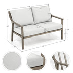 1-Piece Outdoor Aluminum Patio Loveseat