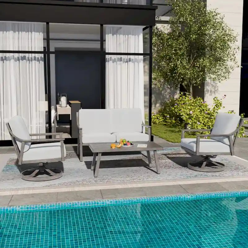 1-Piece Outdoor Aluminum Patio Loveseat