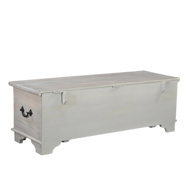 Clara Carved Solid Wood Storage Ottoman
