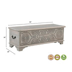 Clara Carved Solid Wood Storage Ottoman