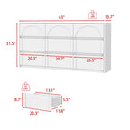 White Storage Dresser with 6 Drawers for Bedroom Dining, and Kitchen