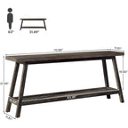 70.9 Inches Farmhouse Console Entryway Table 2 Tiers Narrow Long Behind Couch Sofa Table