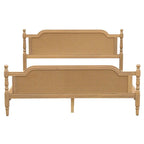 Traditional Style Rattan Platform Bed Frame No Box Spring Needed