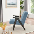 Roundhill Furniture Rella Modern Teddy Sherpa Fabric Accent Chair with Espresso Wood Frame