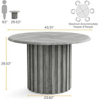 Round Dining Table for 4 with Metal Base for Dining Room Kitchen, Living Room (Chairs Not Included)