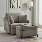 40.6 W Upholstered Swivel Accent Sofa Chair With Pillows