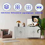 Modern Lacquered 4-Door Wooden Sideboard Buffet Cabinet