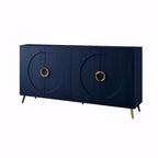 Modern Lacquered 4-Door Wooden Sideboard Buffet Cabinet