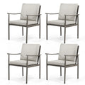 SleekLine 4-Piece Aluminum Patio Dining Chairs with Cushions
