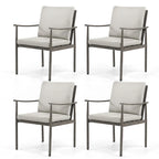 SleekLine 4-Piece Aluminum Patio Dining Chairs with Cushions