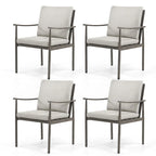 SleekLine 4-Piece Aluminum Patio Dining Chairs with Cushions