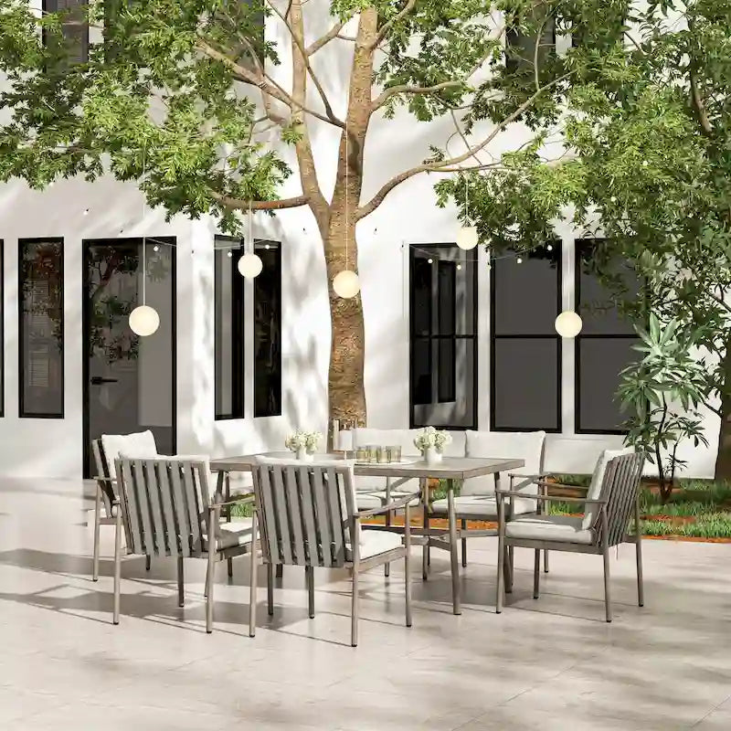 SleekLine 4-Piece Aluminum Patio Dining Chairs with Cushions
