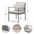 SleekLine 4-Piece Aluminum Patio Dining Chairs with Cushions