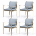 SleekLine 4-Piece Aluminum Patio Dining Chairs with Cushions
