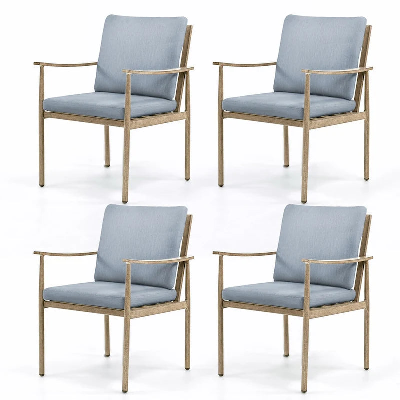 SleekLine 4-Piece Aluminum Patio Dining Chairs with Cushions
