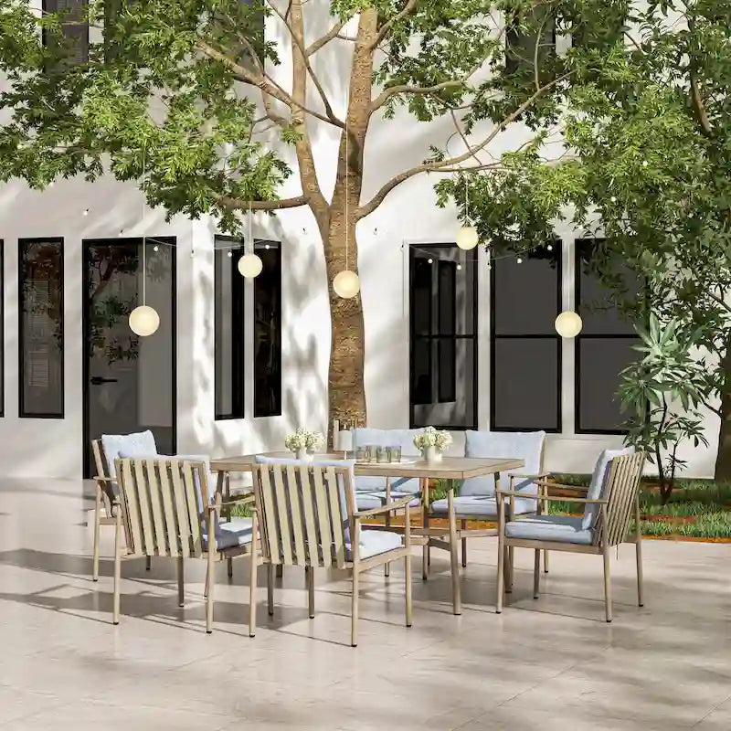 SleekLine 4-Piece Aluminum Patio Dining Chairs with Cushions