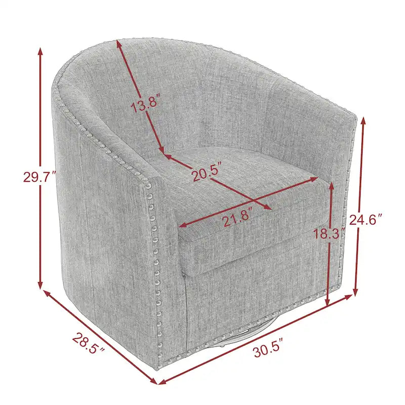 Set di 2 Poltrone Girevoli Imbottite con Dettaglio Borchie