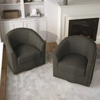 Set di 2 Poltrone Girevoli Imbottite con Dettaglio Borchie