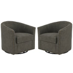 Set di 2 Poltrone Girevoli Imbottite con Dettaglio Borchie