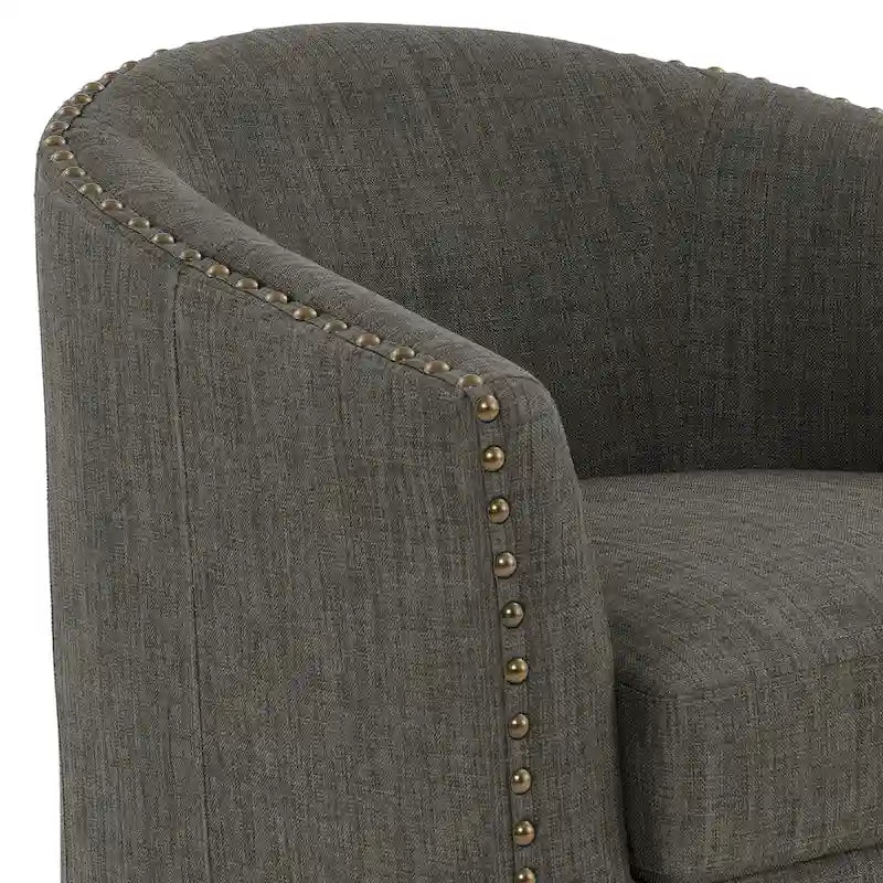 Set di 2 Poltrone Girevoli Imbottite con Dettaglio Borchie