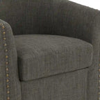 Set di 2 Poltrone Girevoli Imbottite con Dettaglio Borchie