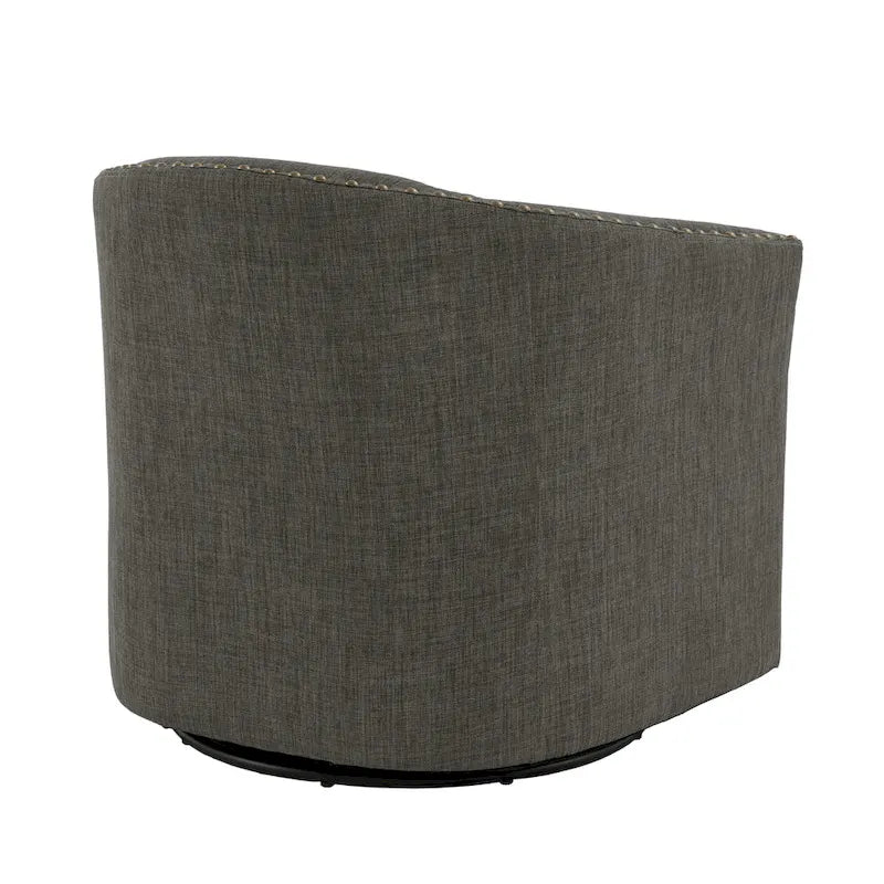 Set di 2 Poltrone Girevoli Imbottite con Dettaglio Borchie