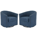 Set di 2 Poltrone Girevoli Imbottite con Dettaglio Borchie