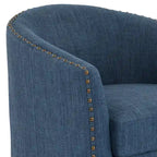 Set di 2 Poltrone Girevoli Imbottite con Dettaglio Borchie