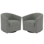 Set di 2 Poltrone Girevoli Imbottite con Dettaglio Borchie