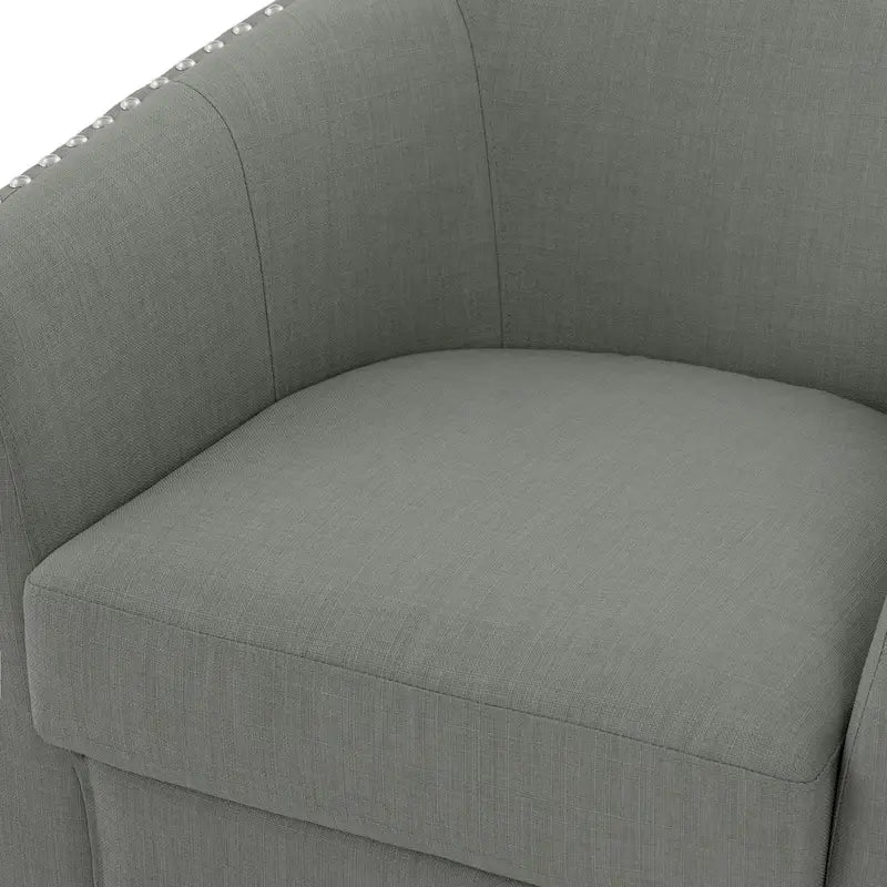 Set di 2 Poltrone Girevoli Imbottite con Dettaglio Borchie