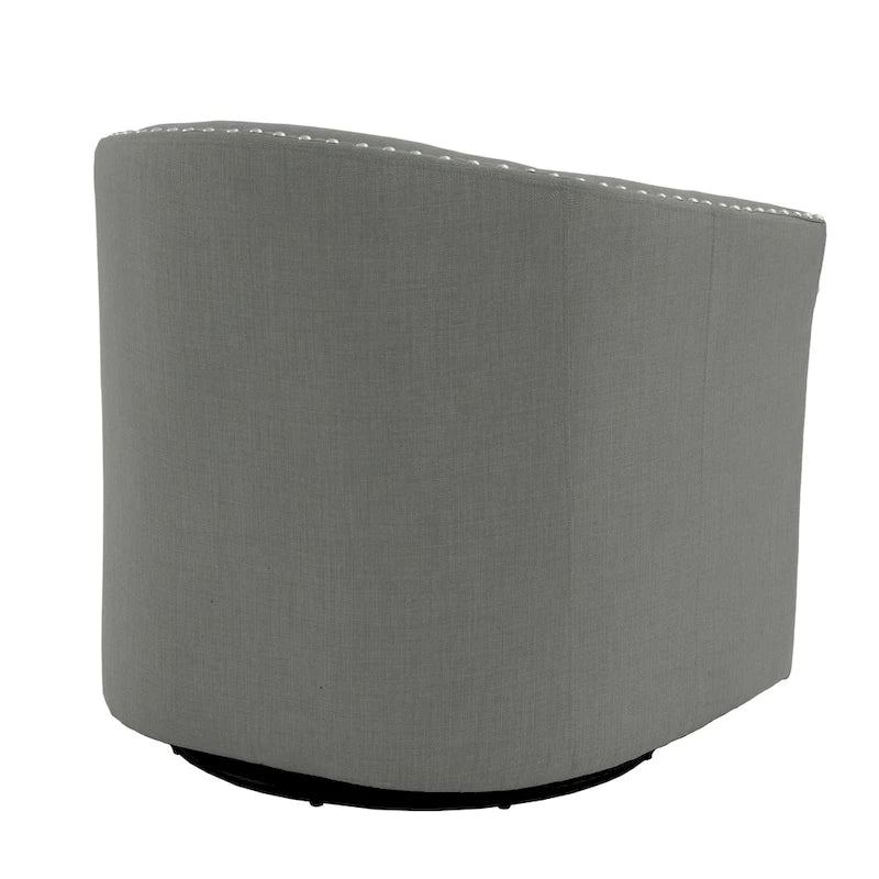 Set di 2 Poltrone Girevoli Imbottite con Dettaglio Borchie