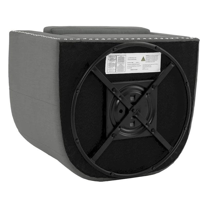 Set di 2 Poltrone Girevoli Imbottite con Dettaglio Borchie