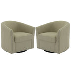 Set di 2 Poltrone Girevoli Imbottite con Dettaglio Borchie