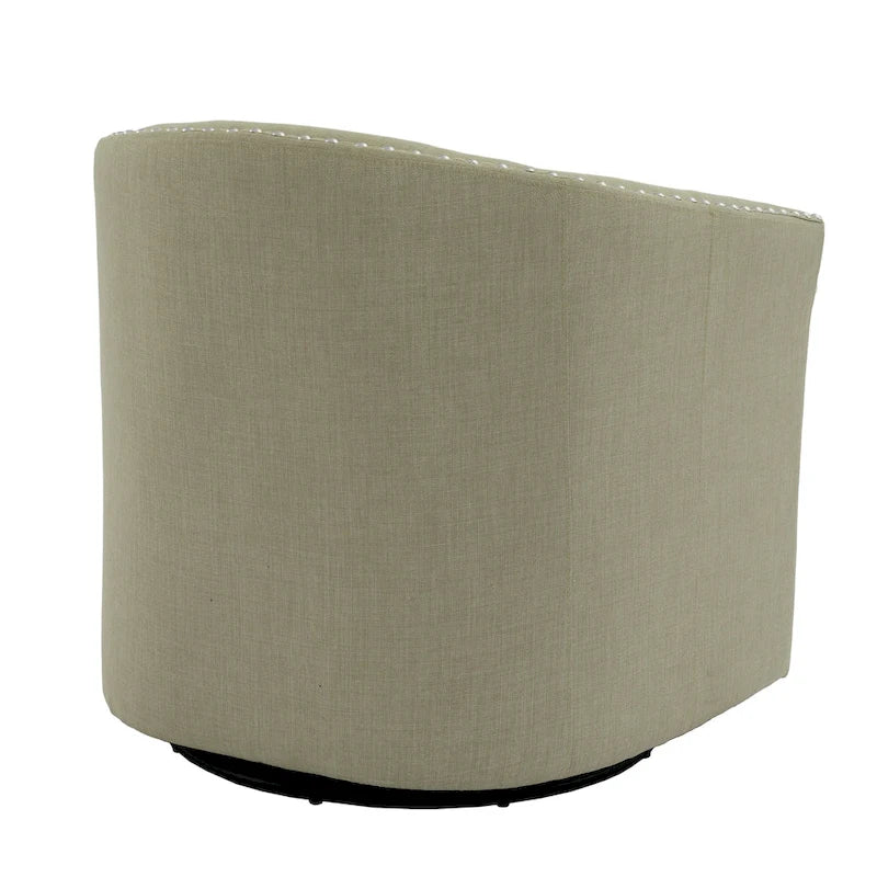 Set di 2 Poltrone Girevoli Imbottite con Dettaglio Borchie