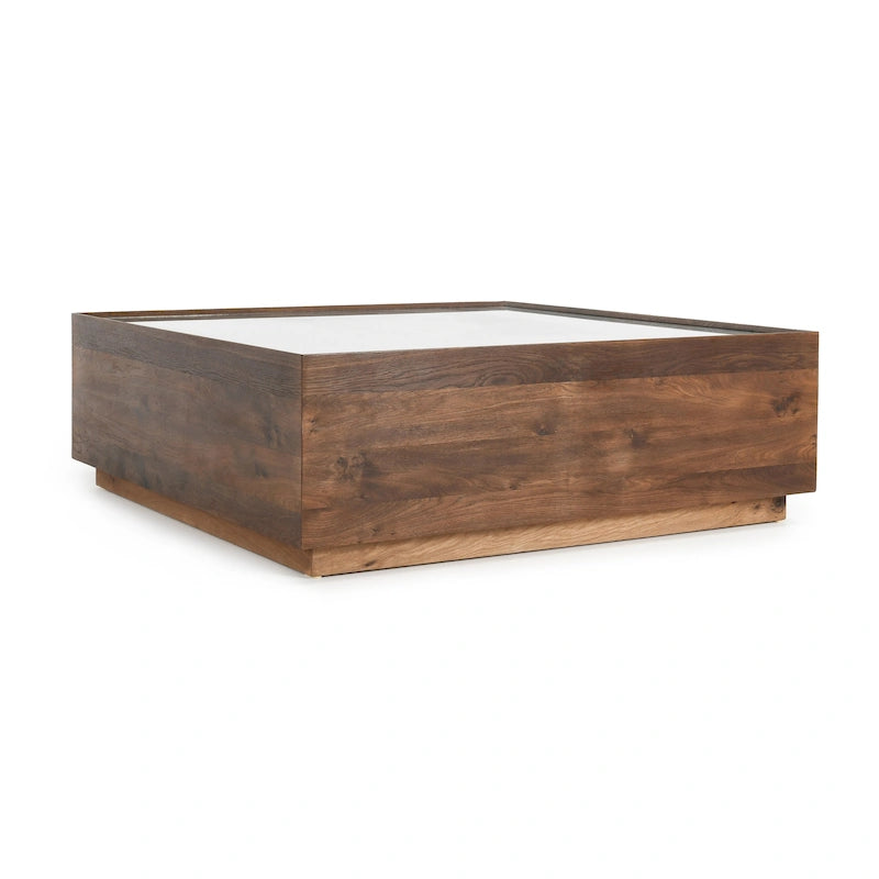 Classic Home Santa Barbara 49 Glass and Wood Coffee Table