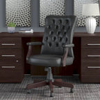 Key West High Back Tufted Office Chair with Arms by Bush Furniture