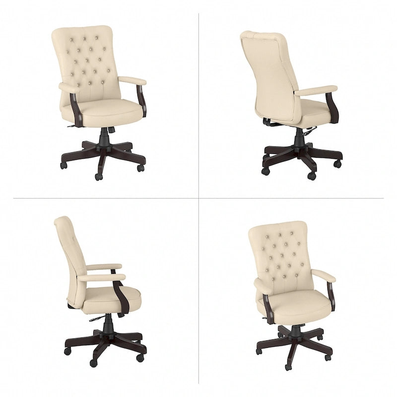 Key West High Back Tufted Office Chair with Arms by Bush Furniture