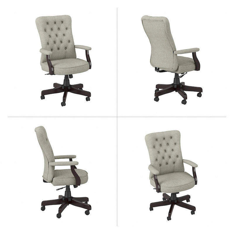 Key West High Back Tufted Office Chair with Arms by Bush Furniture