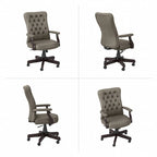 Key West High Back Tufted Office Chair with Arms by Bush Furniture