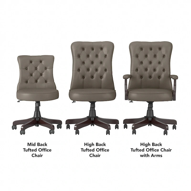 Key West High Back Tufted Office Chair with Arms by Bush Furniture