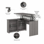 Bush Furniture Cabot 52W Standing Corner Desk with Shelves