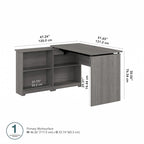 Bush Furniture Cabot 52W Standing Corner Desk with Shelves