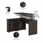 Bush Furniture Cabot 52W Standing Corner Desk with Shelves