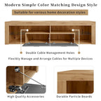 Modern Design TV Stands for TVs up to 80, LED Light Entertainment Center, Media Console with 6 Storage Cabinets