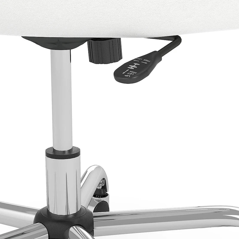 Bush Furniture Broadview Mid Back Leather Box Chair in White - 24.41L x 24.80W x 34.45H
