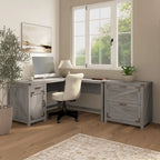 Knoxville 60W L Shaped Desk with File Cabinet by Bush Furniture