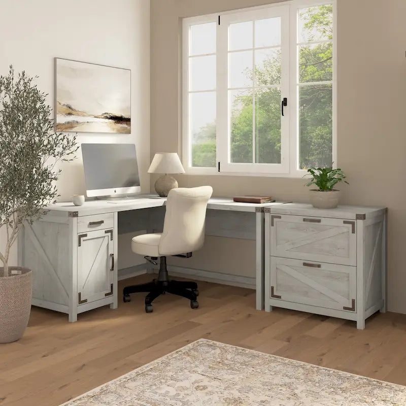 Scrivania a L Knoxville 60W con Cassettiera di Bush Furniture
